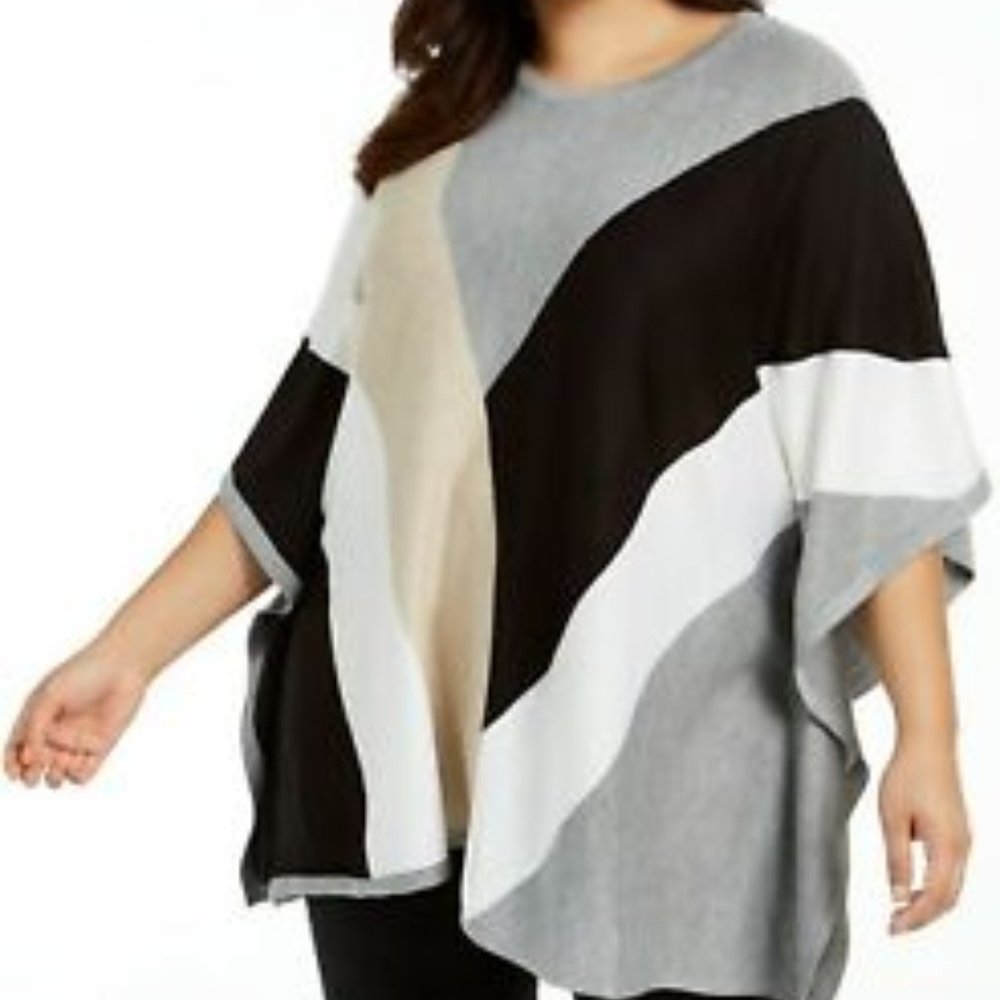 Calvin Klein Colorblock Poncho